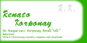 renato korponay business card